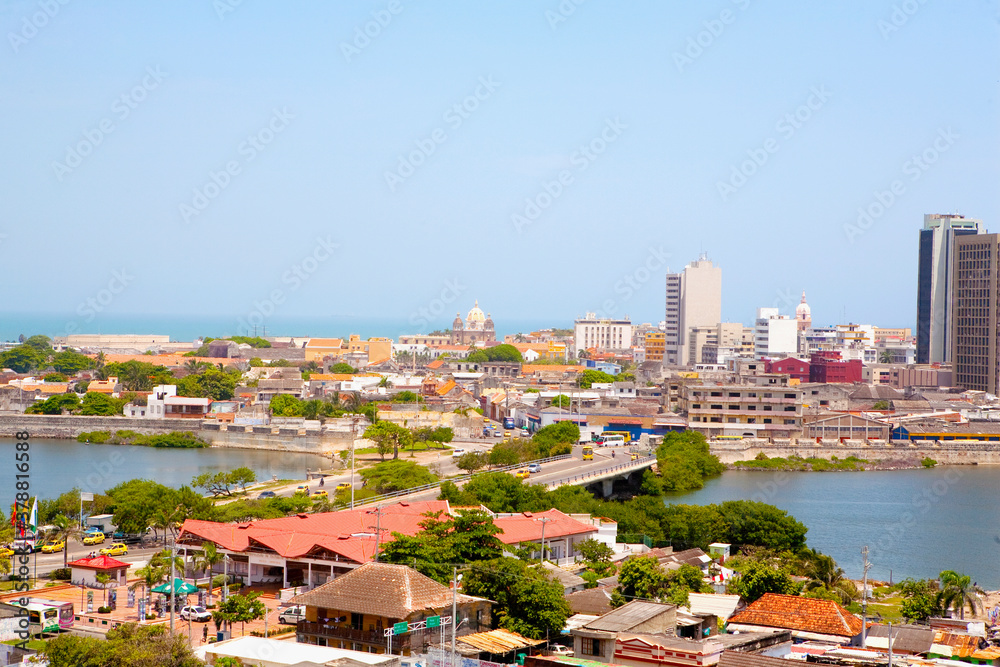 High angle view of a city, Cartagena, Bolivar, Colombia