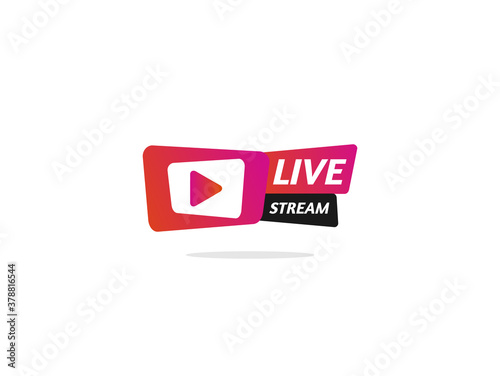 Live Stream Logo. Element for broadcasting or online tv live streaming. Video stream icons