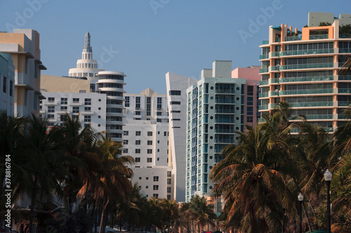 Buildings in a city, Port Of Miami, Miami Beach, Florida, USA © VisualEyze
