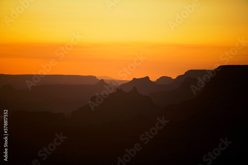 Rock formations on a landscape during sunset, Grand Canyon National Park, Arizona, USA