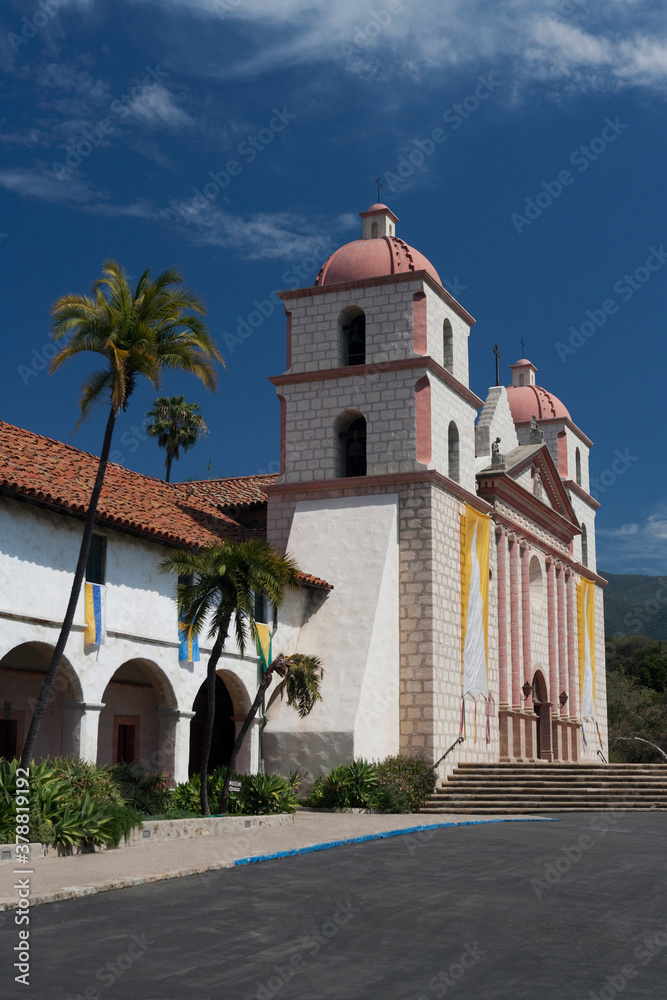Low angle view of a church, Mission Santa Barbara, Santa Barbara, California, USA