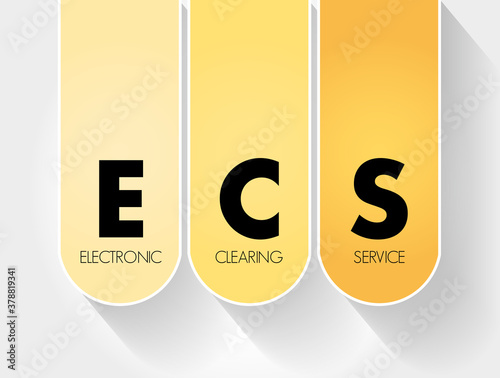 ECS - Electronic Clearing Service acronym, business concept background