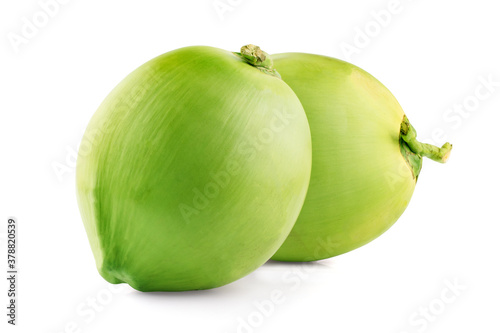 green coconut isolated on white background