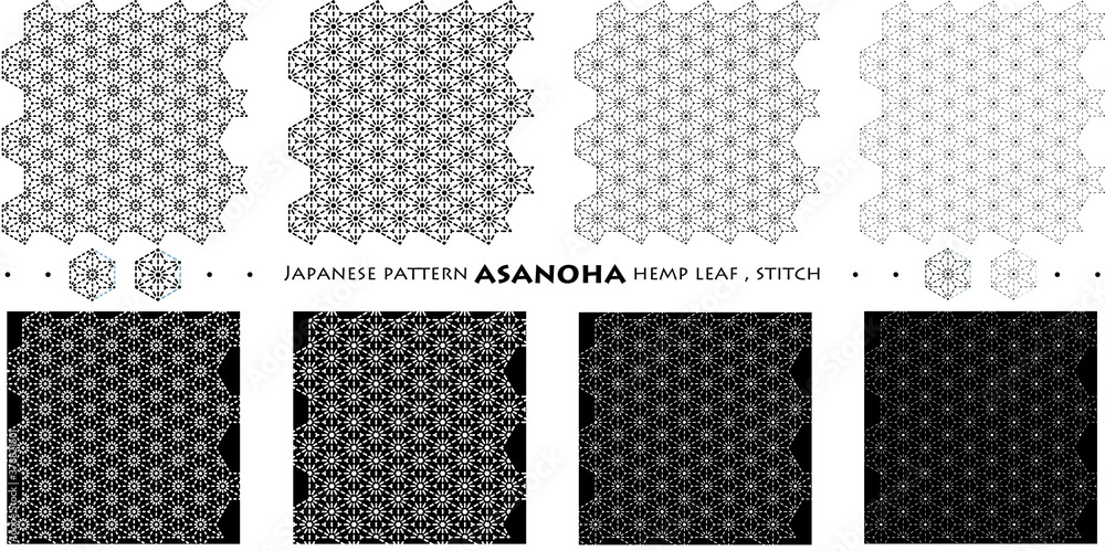 Japanese pattern ASANOHA hemp leaf_stitch_seamless pattern_c01