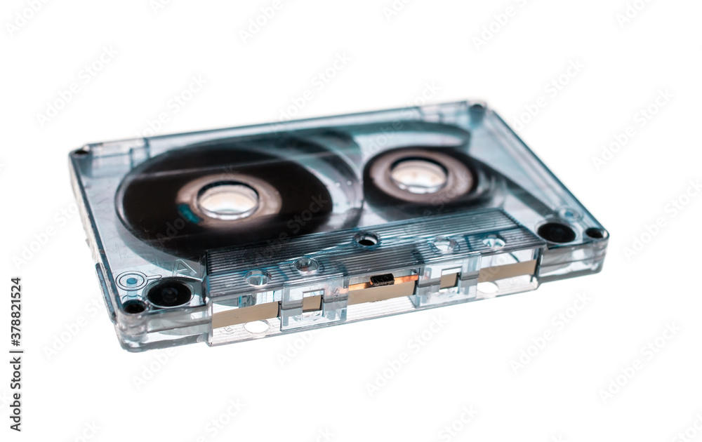 Obraz premium old audio cassette tape on white background