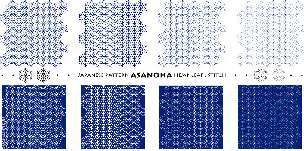 Japanese pattern ASANOHA hemp leaf_stitch_seamless pattern_c03