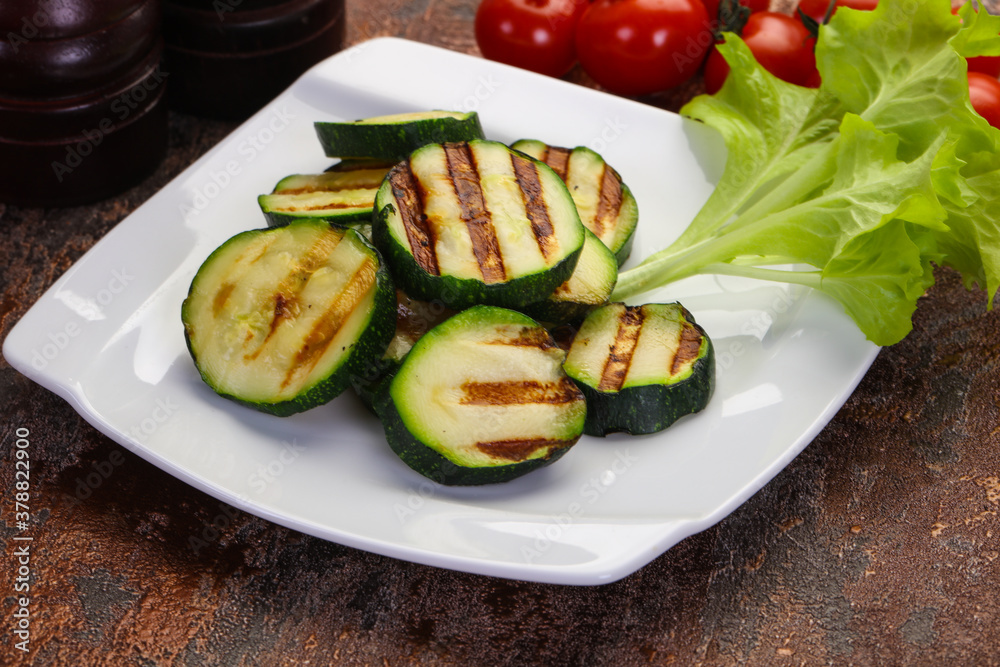 Vegan cuisine - grilled zucchini Vegan cuisine - grilled zucchini