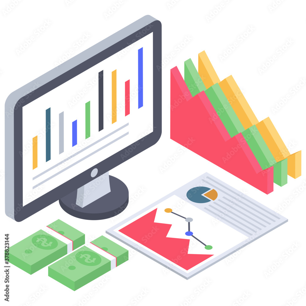Business app analytics isometric icon
Business app analytics isometric icon