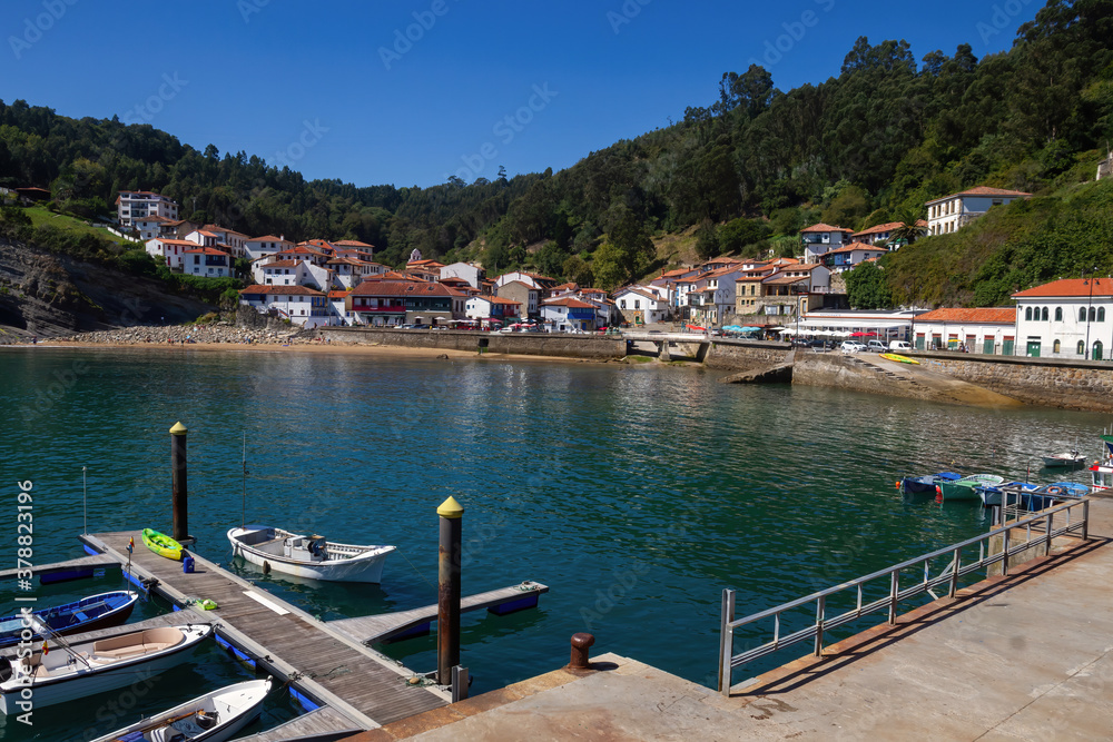 Fishing and tourist town on the coast of Asturias. Tazones,  Spain 