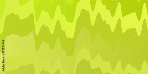 Light Green, Yellow vector backdrop with curves. Gradient illustration in simple style with bows. Pattern for websites, landing pages.