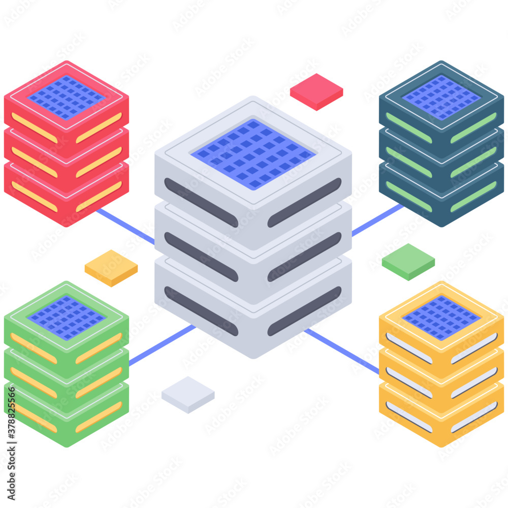 
Data statistics vector of isometric illustration 
