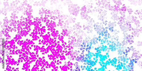 Light pink, blue vector pattern with abstract shapes.