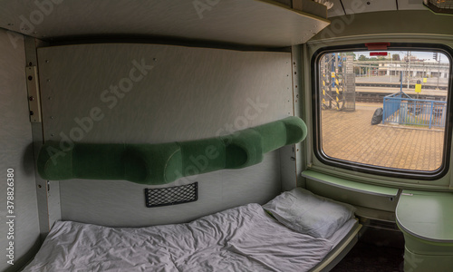 Single compartment in night fast train from Presov to Prague