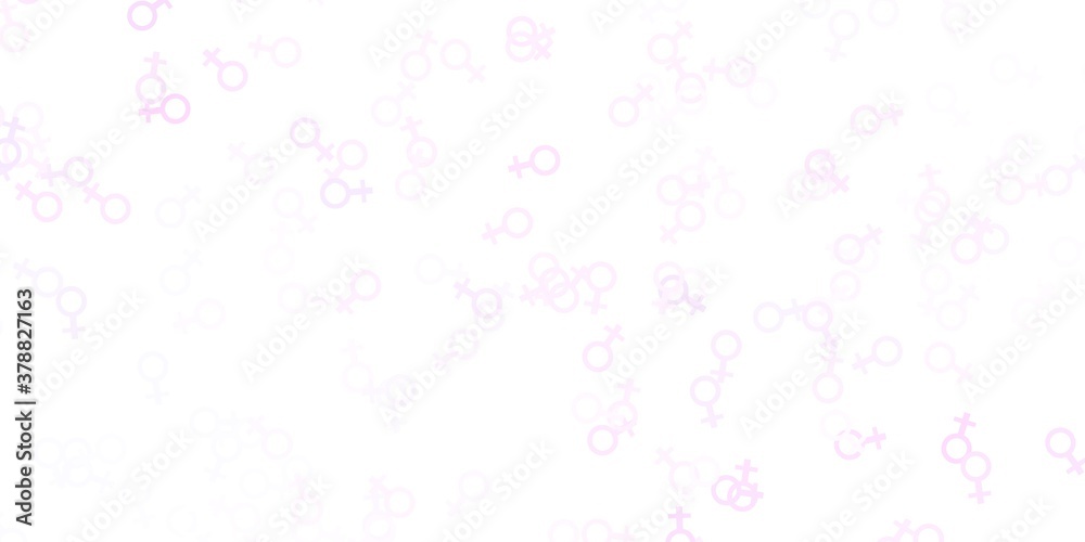 Light Purple vector pattern with feminism elements. Light Purple vector pattern with feminism elements.