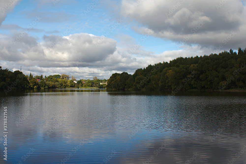 pond in the countryside on an autumn day