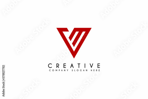 initials letter VM logo design. Vector company logo. Usable for business. Flat Vector Logo Design Template Element