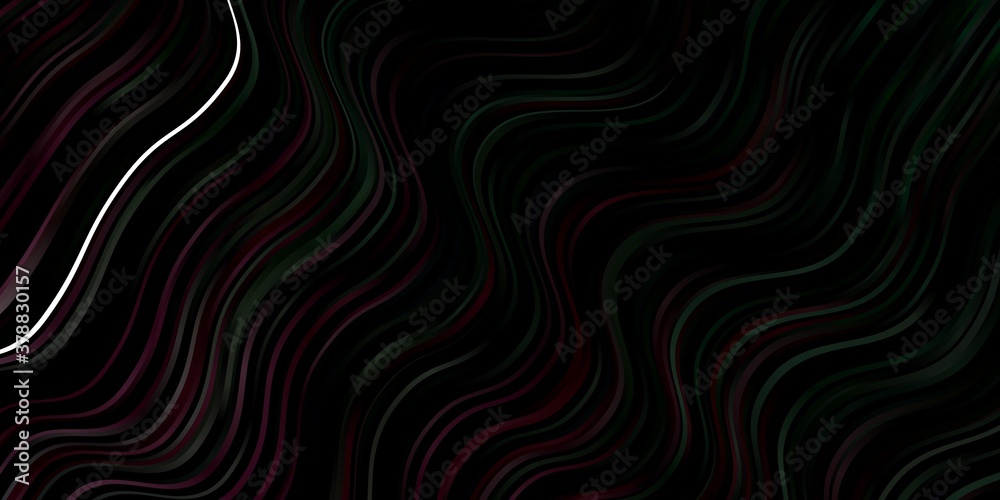Dark Pink, Green vector background with curved lines. Colorful illustration with curved lines. Best design for your ad, poster, banner.