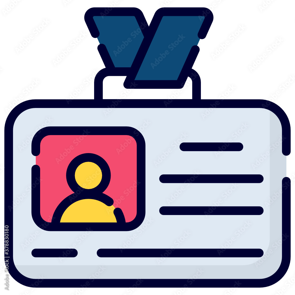 Fototapeta premium student card flat line icon