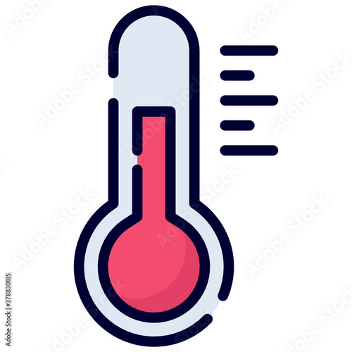 thermometer flat line icon