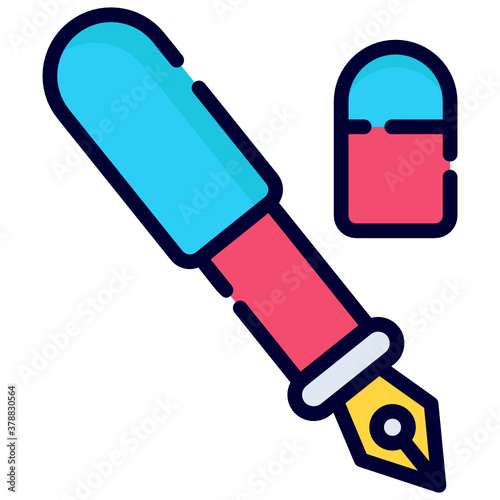 pen flat line icon