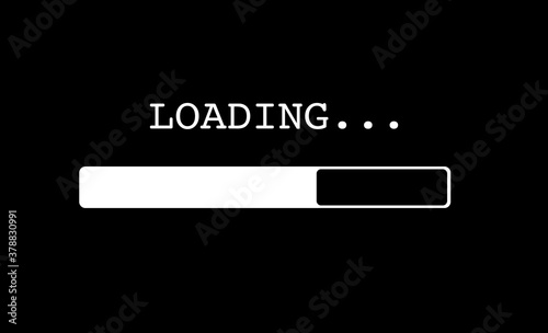 Loading progress bar. Black scale.