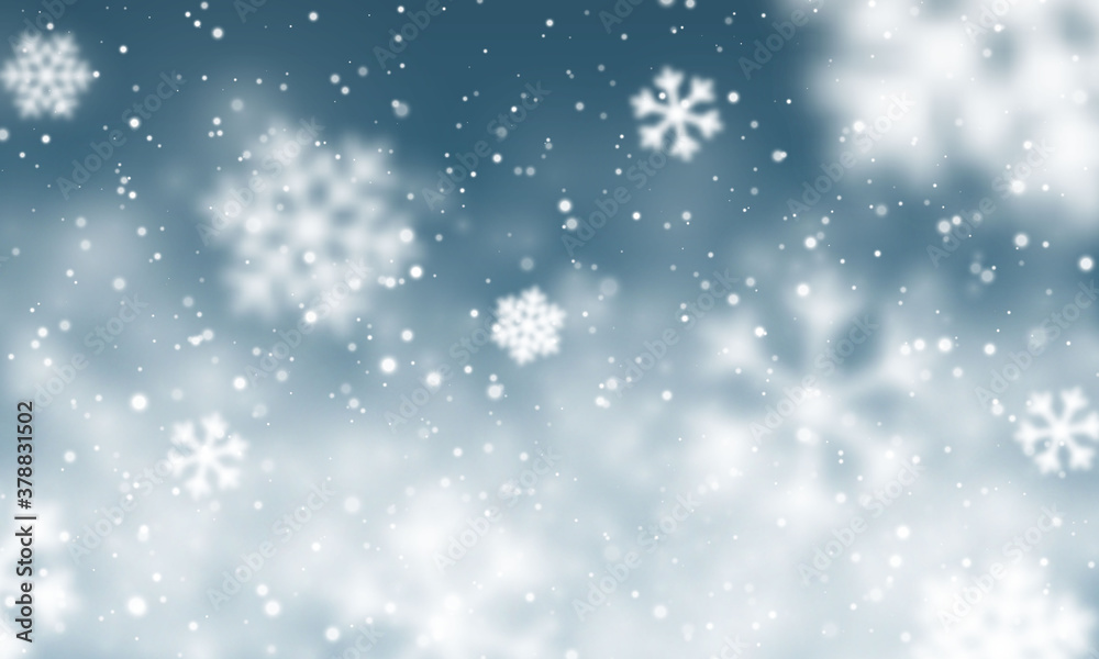 Christmas snow. Falling snowflakes on dark blue background. Snowfall. Vector illustration Christmas snow. Falling snowflakes on dark blue background. Snowfall. Vector illustration