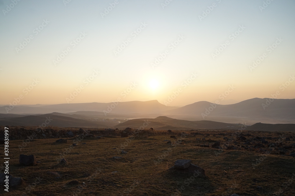Naklejka premium sunrise in the mountains