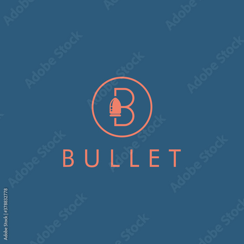 B with bullet target sniper initial army logo design