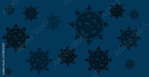 Virus protection, vector banner, stay at home, blue background, editable format.