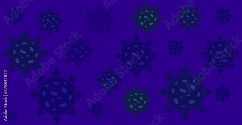 Virus protection, vector banner, stay at home, blue background, editable format.
