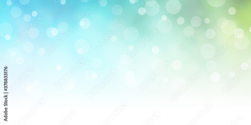 Light Blue, Green vector backdrop with circles. Abstract colorful disks on simple gradient background. New template for your brand book. Light Blue, Green vector backdrop with circles. Abstract colorful disks on simple gradient background. New template for your brand book.