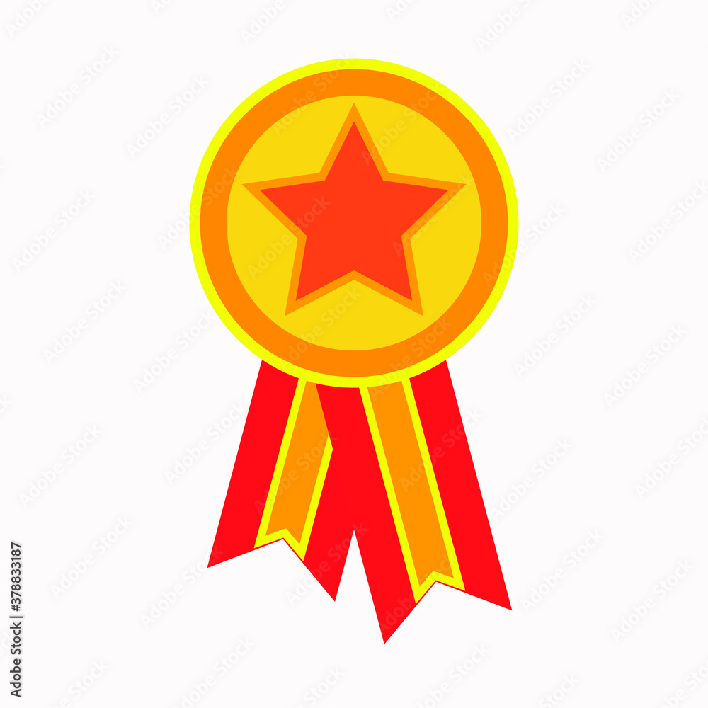 Order, chest medal in a flat style, isolated on a white background, vector illustration. Order, chest medal in a flat style, isolated on a white background, vector illustration.
