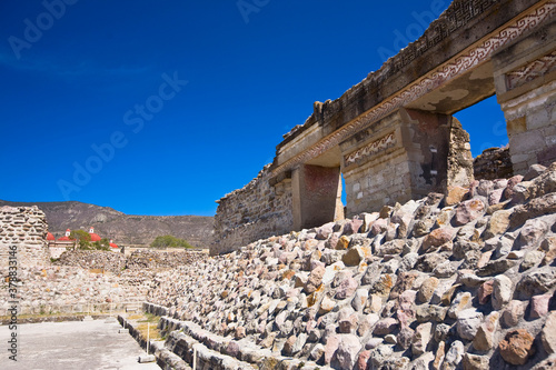 Old ruins of a building, Mitla, Oaxaca State, Mexico