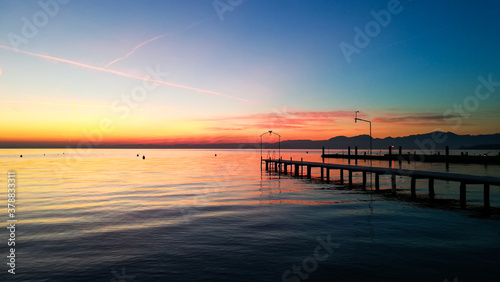 Sunset at Garda lake, Italy. Italian landscape © elleonzebon