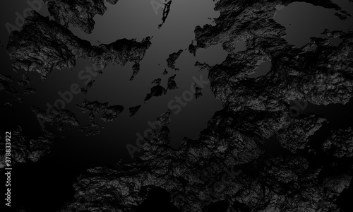 3d rendered corrosion wall texture, dark surface, carbon, graphite  photo
