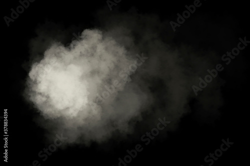 White fog or smoke on dark copy space background, smoke effect for your photos. © CravenA