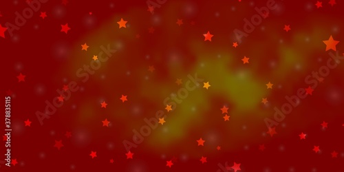 Light Orange vector background with colorful stars. Colorful illustration with abstract gradient stars. Pattern for new year ad, booklets.