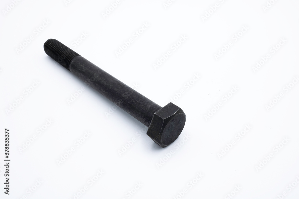 Three Grade Five Hex Head Standard Rope Screws on a White Background, with medium rope