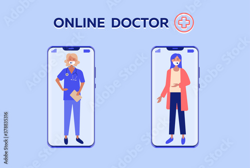 Modern method of providing of medical services in special application in your smartphone. Care about your life keep connection with specialist.
