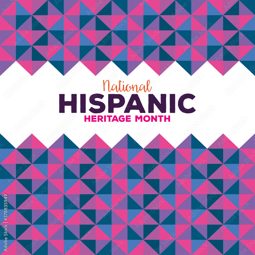 background, hispanic and latino americans culture, heritage month national hispanic vector illustration design