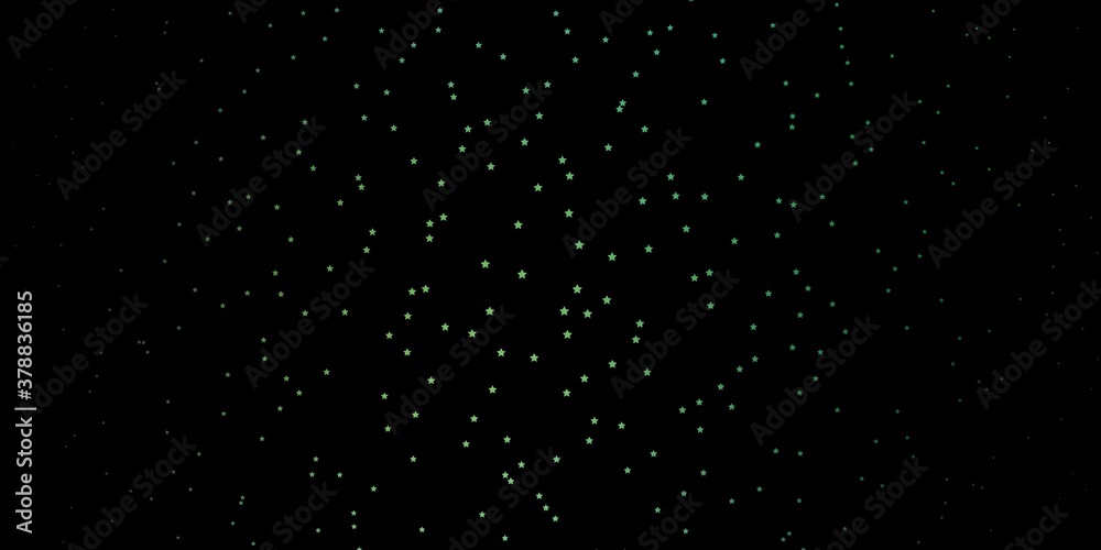 Dark Blue, Green vector background with colorful stars. Shining colorful illustration with small and big stars. Pattern for new year ad, booklets.