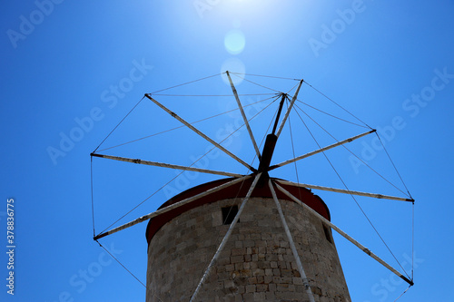 Windmill of Mandraki Harbor - close up