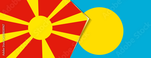 Macedonia and Palau flags, two vector flags.