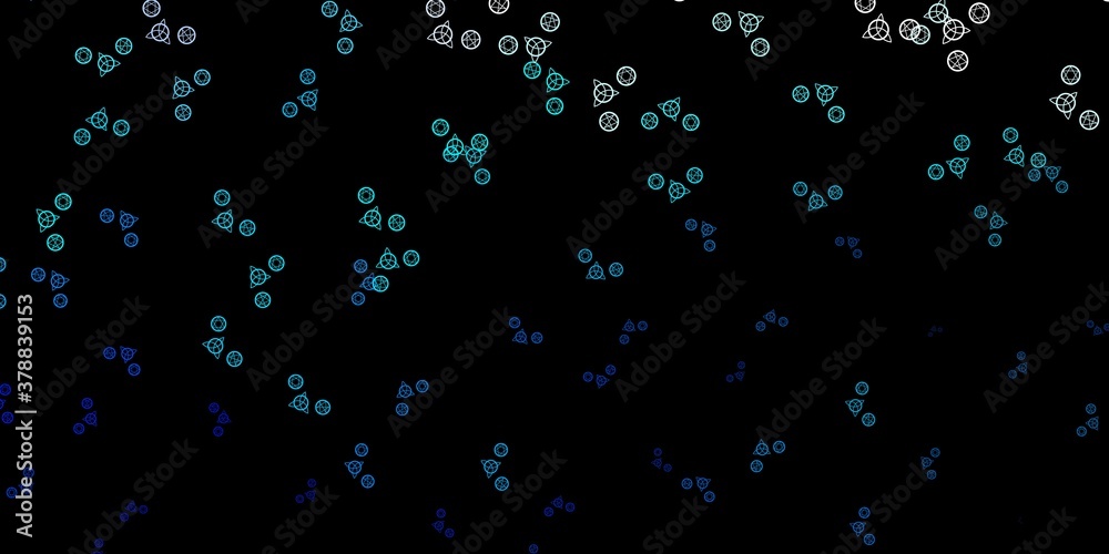 Dark BLUE vector background with occult symbols. Dark BLUE vector background with occult symbols.
