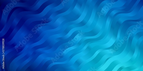 Dark BLUE vector background with curves. Abstract illustration with gradient bows. Template for your UI design.