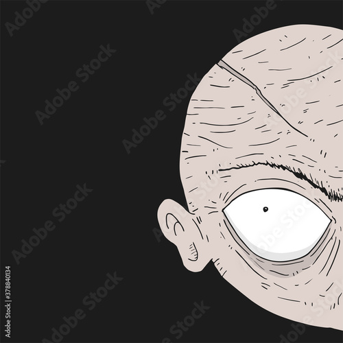 Design of mystery eye looking
