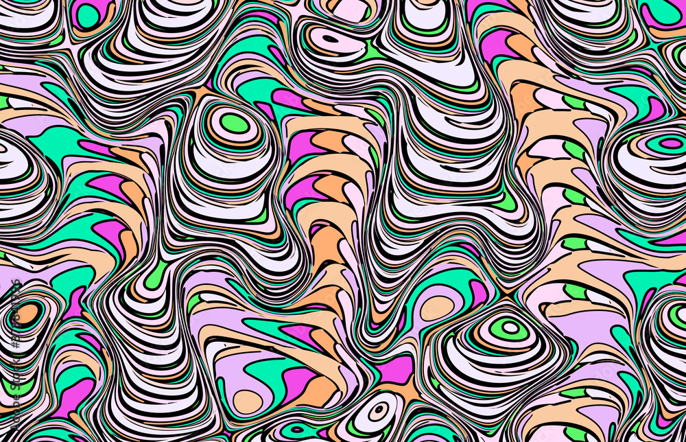 modern psychedelic wavy colors