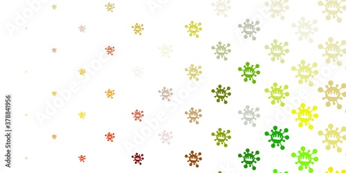 Light green, yellow vector template with flu signs.