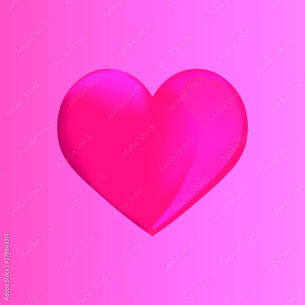 Heart design with a modern concept. Vector illustration of a water icon on a pink background
