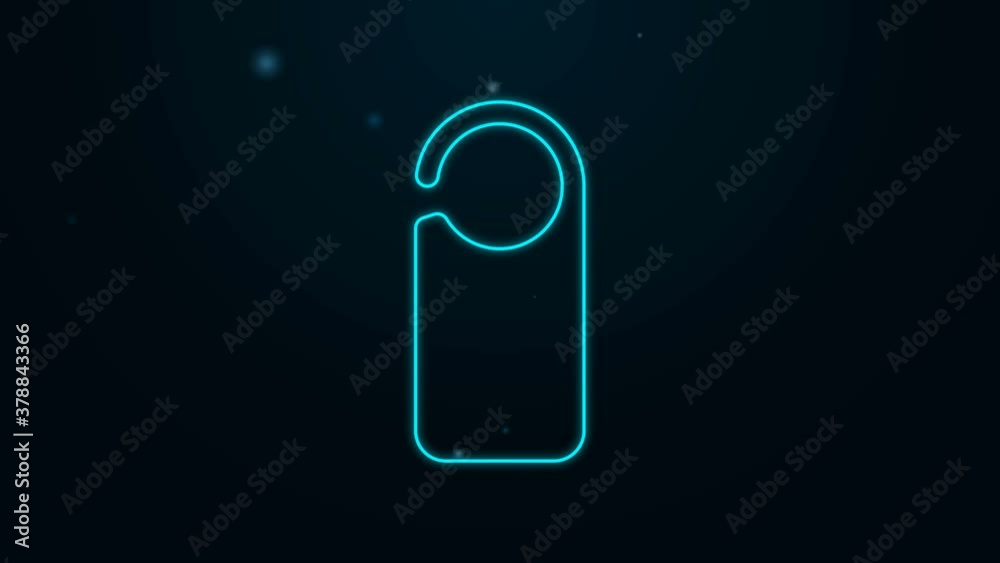 Glowing neon line Please do not disturb icon isolated on black background. Hotel Door Hanger Tags. 4K Video motion graphic animation. Glowing neon line Please do not disturb icon isolated on black background. Hotel Door Hanger Tags. 4K Video motion graphic animation.